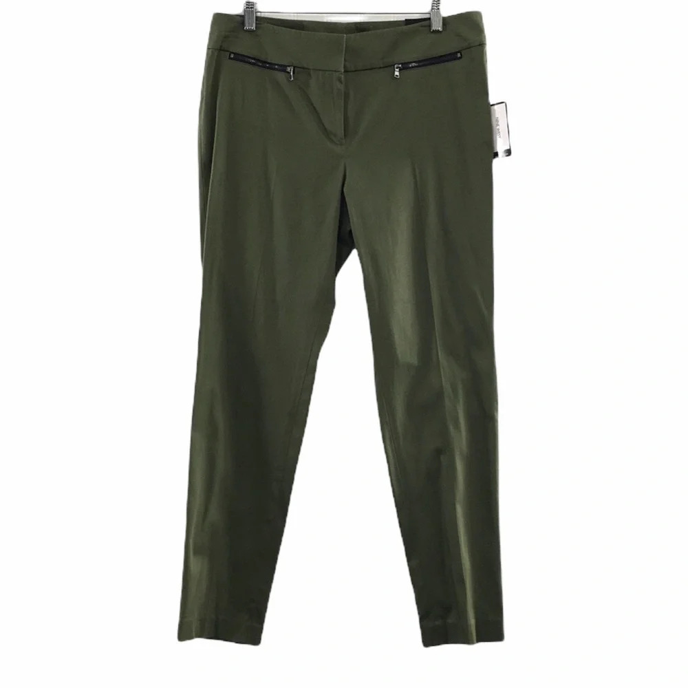 Nine West Olive The Slim‎ Straight Ankle Crop Pants Womens 6 Cotton Blend